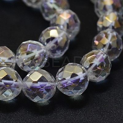 Electroplated Natural Quartz Crystal Beads Strands LS-G-K285-10-8mm-1