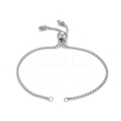 Tarnish Resistant 304 Stainless Steel Slider Bracelet/Bolo Bracelets Making X-MAK-L024-01P-1