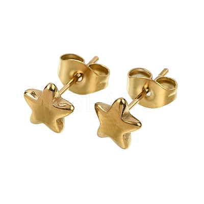 304 Stainless Steel Stud Earrings for Women LS-EJEW-G459-01D-G-1