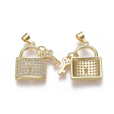 Brass Micro Pave Cubic Zirconia Pendants LS-ZIRC-F115-19G-1