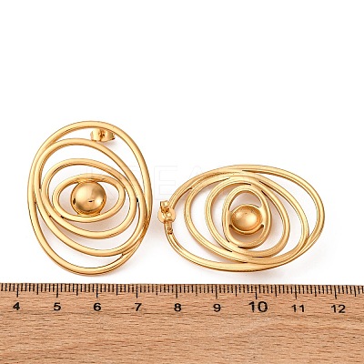 304 Stainless Steel Oval Stud Earrings EJEW-L304-08G-1