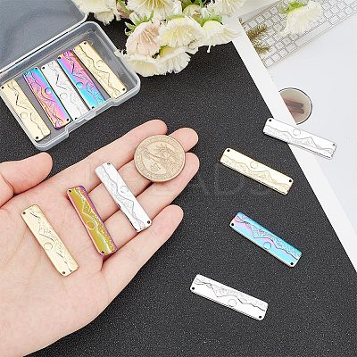 12Pcs 3 Colors 304 Stainless Steel Pendants STAS-UN0045-47-1