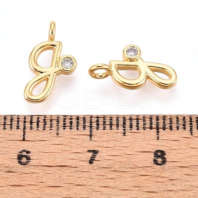 Brass Micro Pave Cubic Zirconia Charms KK-N263-97G-G-1
