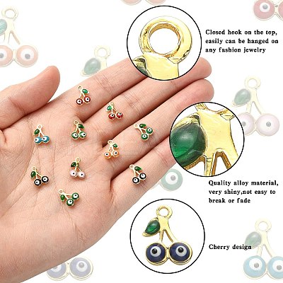 50Pcs Rack Plating Brass Enamel Pendants KK-CJ0001-87-1
