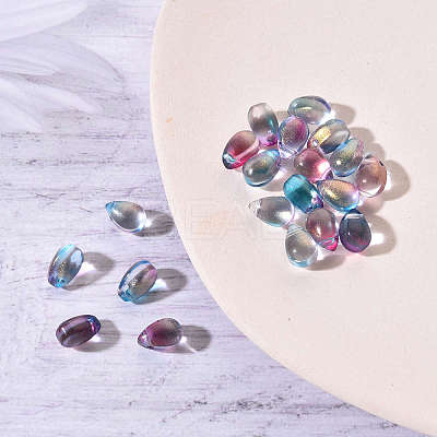 Transparent Spray Painted Glass Charms GLAA-YW0001-12-1