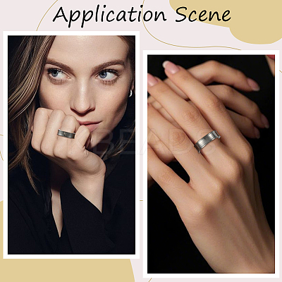18Pcs 6 Styles 201 Stainless Steel Grooved Finger Ring Settings STAS-SC0010-59-1