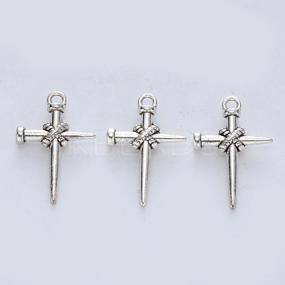 Tibetan Style Alloy Pendants TIBE-R316-109AS-RS-1