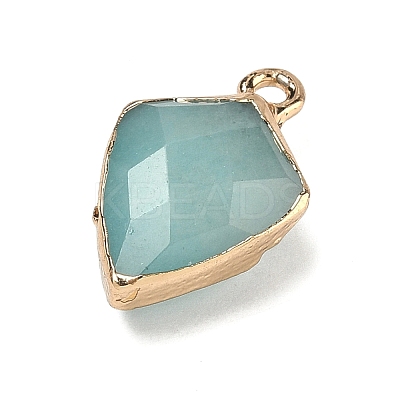 Dyed Natural Blue Chalcedony Pendants G-K422-01G-05-1