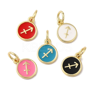 Real 18K Gold Plated Brass Enamel Charms KK-L216-001G-C-1