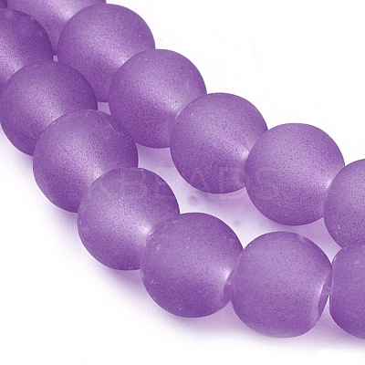 Baking Paint Transparent Glass Bead Strands GLAA-S031-6mm-32-1