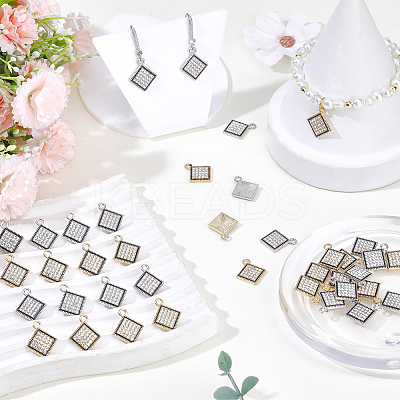 40Pcs 2 Colors Alloy Rhinestone Pendants FIND-SC0020-26-1