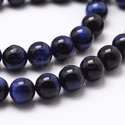 Natural Tiger Eye Bead Strands G-G735-23-6mm-02-1