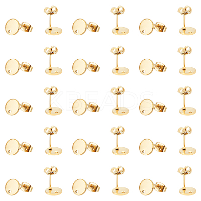 PVD Vacuum Plating 304 Stainless Steel Stud Earring Findings STAS-UN0016-05A-G-1