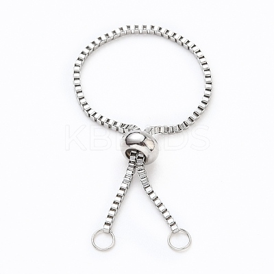 Tarnish Resistant Adjustable 316 Surgical Stainless Steel Box Chain Slider Ring Making AJEW-JB00775-01-1