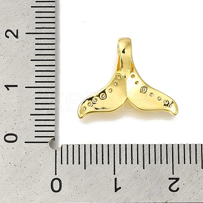 Fishtail Rack Plating Brass Micro Pave Clear Cubic Zirconia Pendnat KK-H485-29G-1