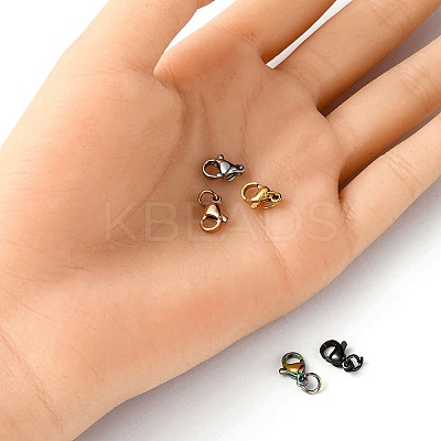 5Pcs 5 Colors 304 Stainless Steel Lobster Claw Clasps STAS-YW0001-57-1