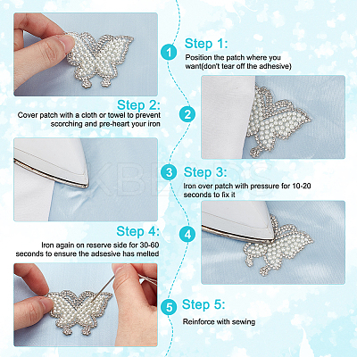 10Pcs Butterfly Hotfix Rhinestone Iron on/Sew On Patches PATC-DR0001-04B-1