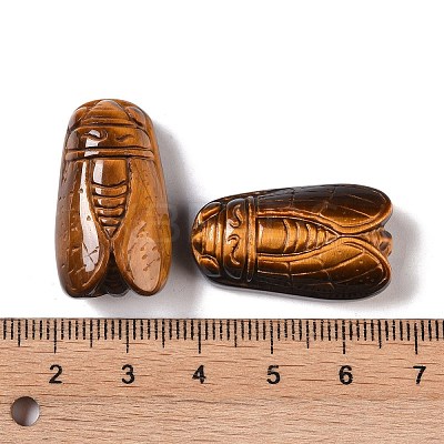 Natural Tiger Eye Carved Insect Pendants G-I361-04A-1