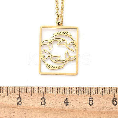 304 Stainless Steel Necklace LS-NJEW-D330-01G-12-1