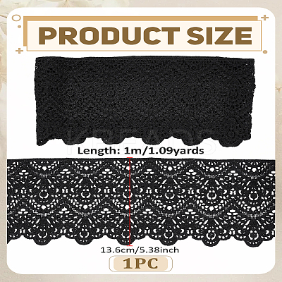 1M Polyester Embroidery Flower Lace Ribbon OCOR-LP0003-49B-1