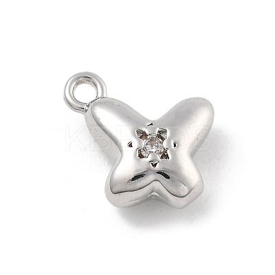 Brass Micro Pave Cubic Zirconia Pendants KK-D283-17P-1