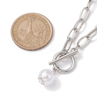 Imitation Pearl Beads Pendant Necklaces NJEW-JN04732-02-1