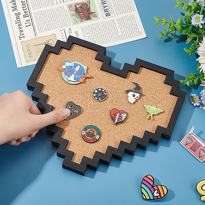 Wall Mounted Brooch Jewelry Display Cork Tray AJEW-WH0016-26D-1
