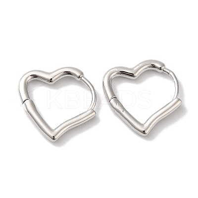 Heart Brass Hoop Earrings for Women EJEW-U008-16P-1