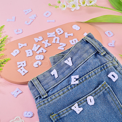 36Pcs 2 Sets 2 Styles Letter A~Z & Number 0~9 Polyester Embroidery Sew On Patches Sets PATC-TA0001-55F-1