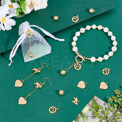 20Pcs 4 Styles 304 Stainless Steel Pendants STAS-PH0006-62-1