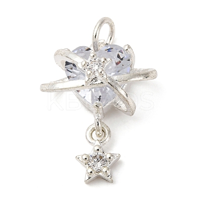 Brass Cubic Zirconium Pendants KK-D378-10S-1