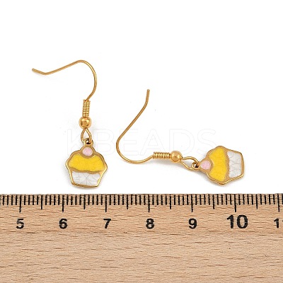Ocean Series 304 Stainless Steel Enamel Dangle Earrings EJEW-K017-01A-G-1
