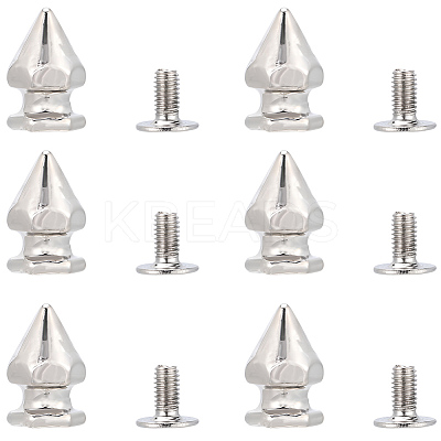50Pcs Zinc Alloy Spikes Screwback Studs FIND-GF0008-53C-1