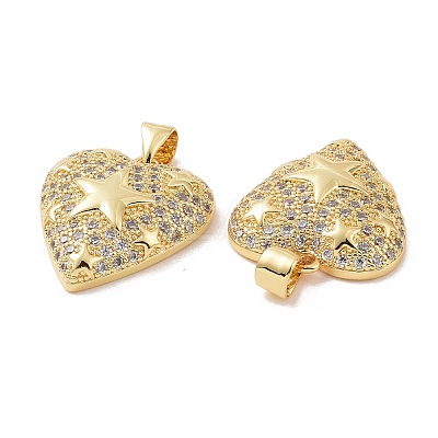 Brass Micro Pave Cubic Zirconia Pendants ZIRC-I063-24G-1