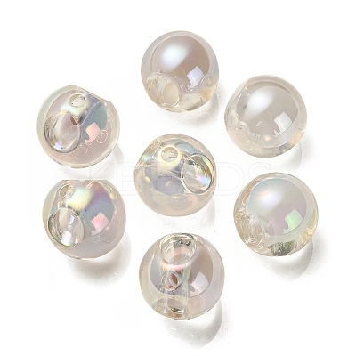 Transparent UV Plating Rainbow Iridescent Acrylic Beads OACR-P015-03L-1