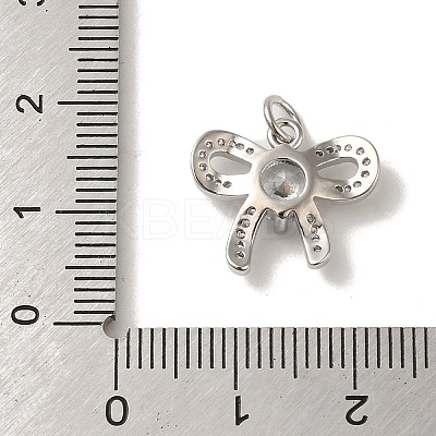 Rack Plating Brass Pendant Micro Pave Clear Cubic Zirconia KK-S366-20P-1