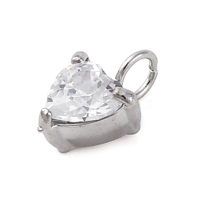 304 Stainless Steel Micro Pave Cubic Zirconia Pendants LS-STAS-U042-02A-P-1