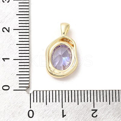 Golden Brass Micro Pave Cubic Zirconia Pendants KK-U031-02G-06-1