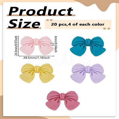 20pcs 5 Colors Resin Frosted Cabochons CRES-LP0001-01-1