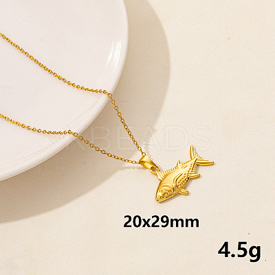 304 Stainless Steel Fish Pendant Necklaces XW2884-8-1
