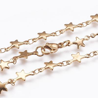 304 Stainless Steel Chain Necklaces STAS-P164-27G-1