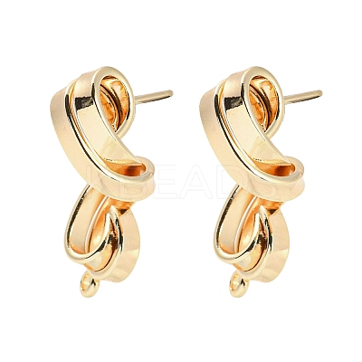 Brass Stud Earring Findings KK-K351-24G-1