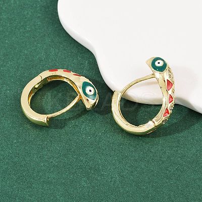 Brass Micro Pave Cubic Zirconia Hoop Earrings EJEW-B146-02G-05-1