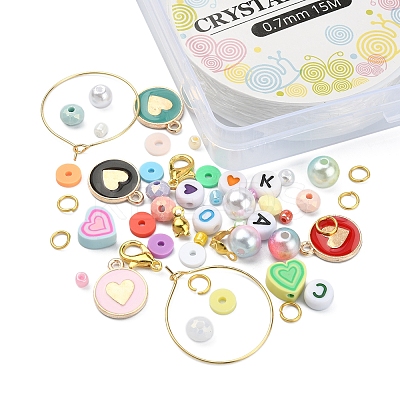 DIY Candy Color Bracelet Wine Glass Charm Making Kit DIY-YW0006-21-1