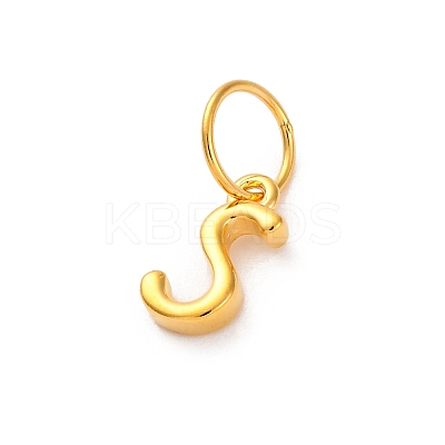 925 Sterling Silver Letter Charms with Jump Rings STER-R008-01G-S-1