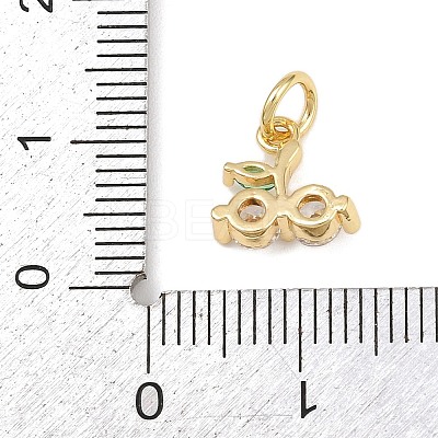 Brass Micro Pave Cubic Zirconia Charms LS-KK-H525-03B-G-1