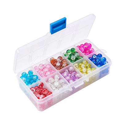 Baking Paint Crackle Glass Bead CCG-PH0002-8mm-02-1