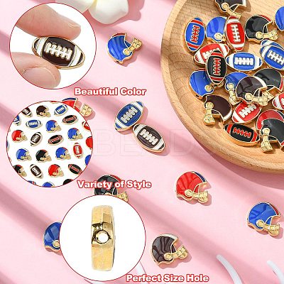 40Pcs 10 Styles Zinc Alloy Enamel Beads FIND-CJ0003-77-1