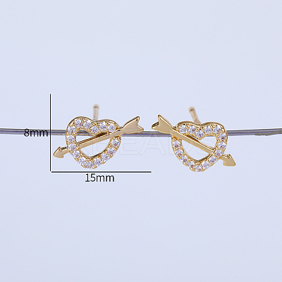 Elegant Cupid Heart Brass Stud Earrings AJ1399-1