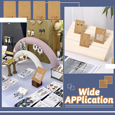 100Pcs Ractangle Kraft Paper Necklace Earring Display Cards AJEW-TA0001-26A-1